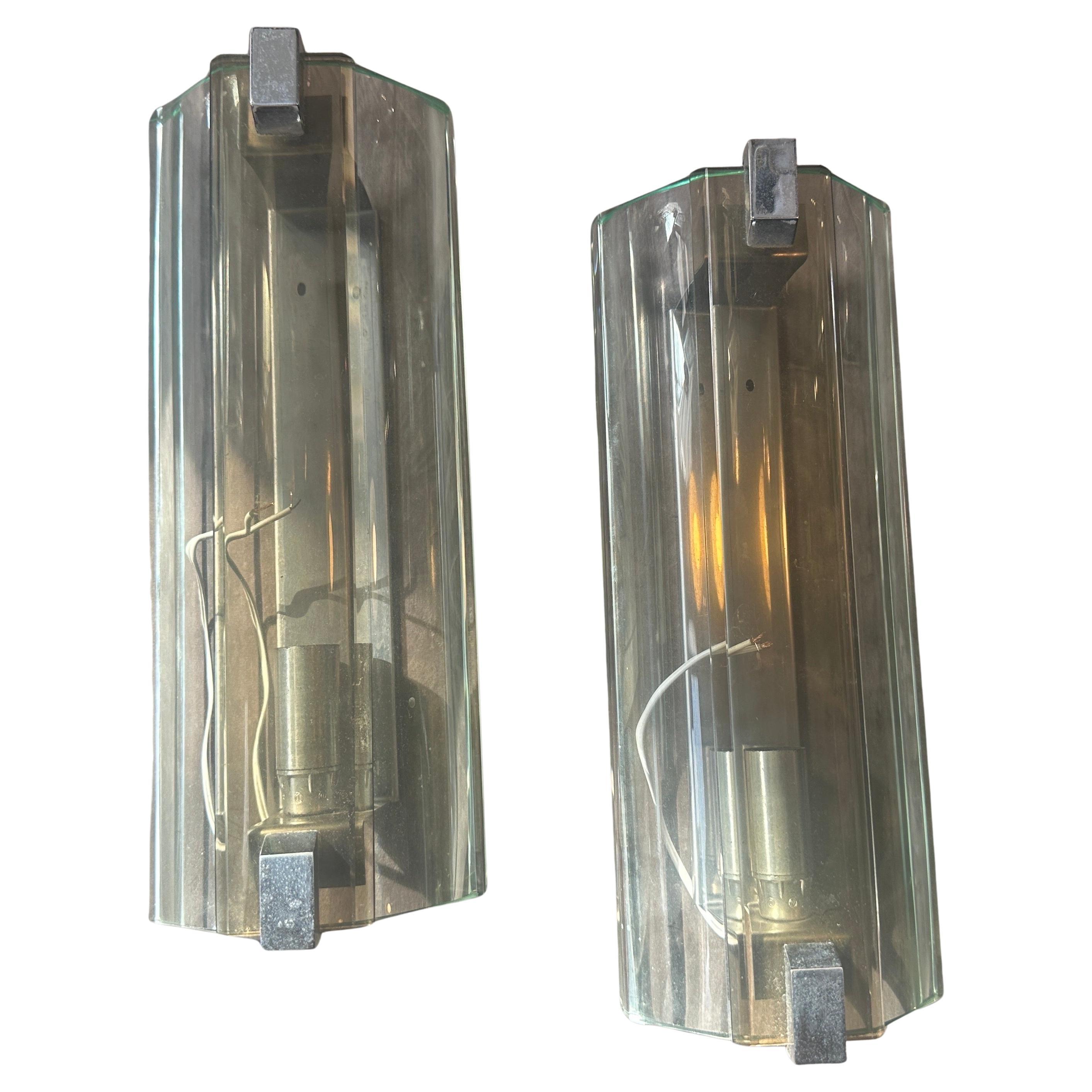 Veca curved glass wall sconces